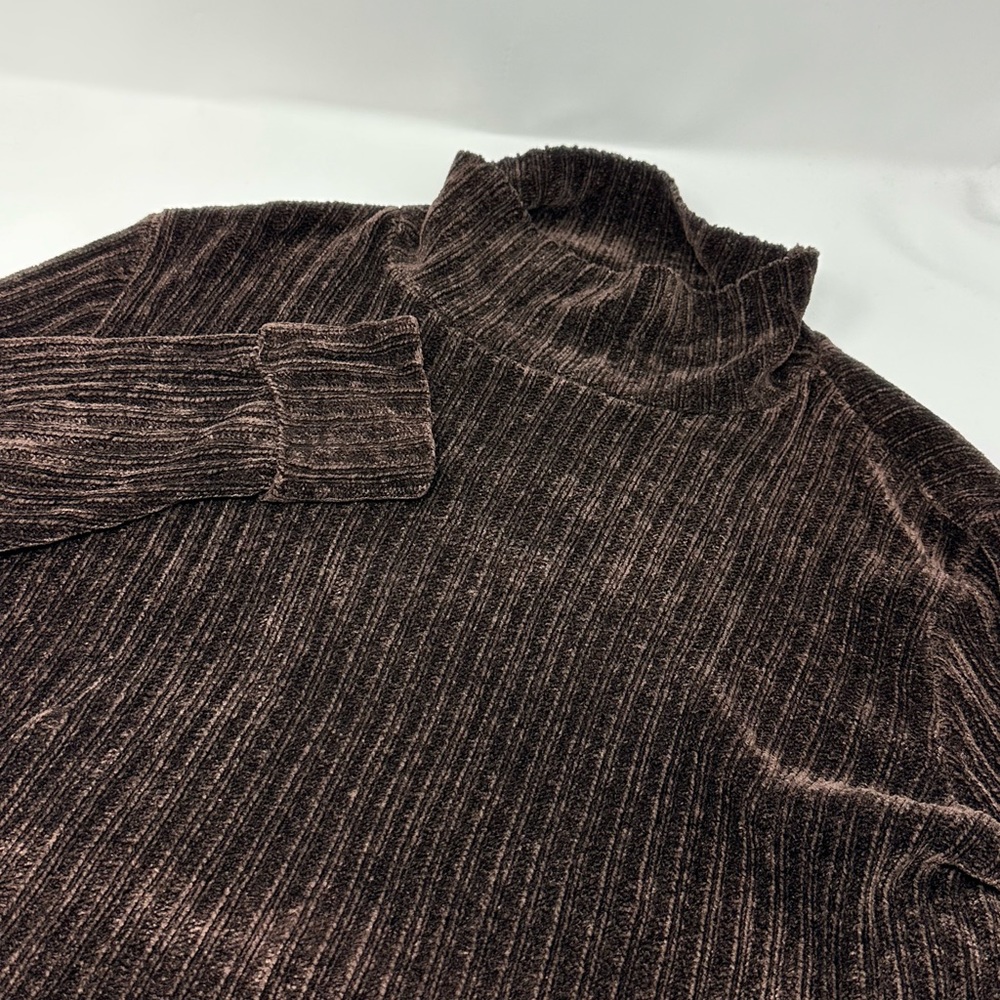 Vintage Ballinger Gold Womens Sz L Rayon Heather Brown Turtleneck Sweater L2